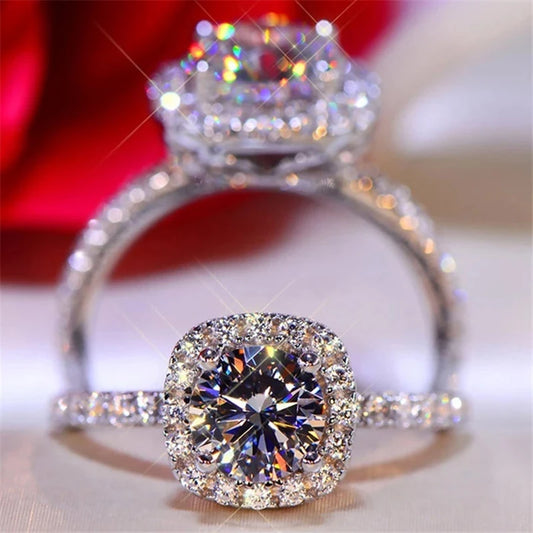 Celestial Solitaire Halo Moissanite Ring