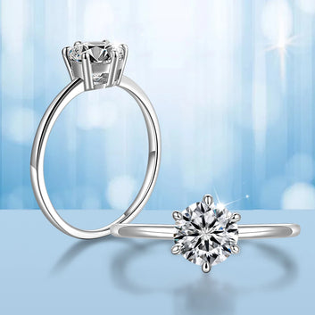 Celestial Sterling Silver Moissanite Vow Ring