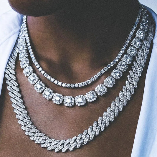 Iced-Out Zircon Tennis Cuban Chain