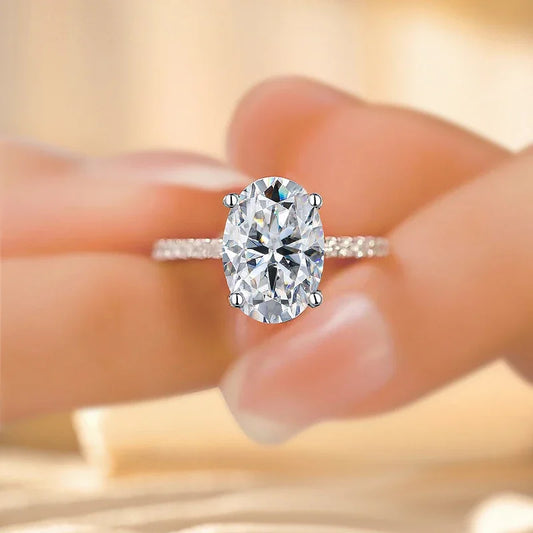 Oval Solitaire Moissanite Ring