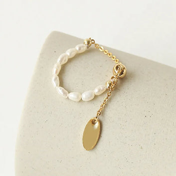 French Retro Pearl Chain Ring