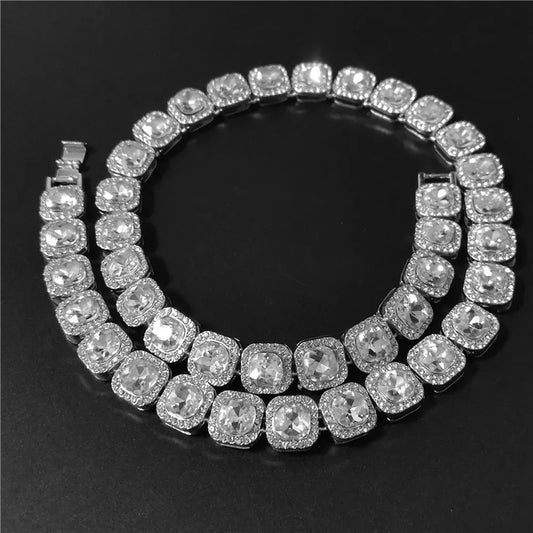 Square Iced-Out Tennis Chain (Rhinestone)