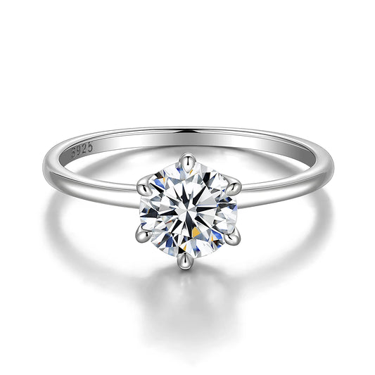 Celestial Sterling Silver Moissanite Vow Ring