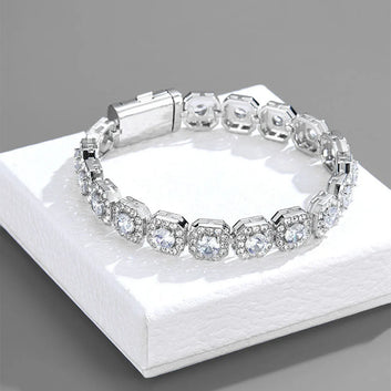 Square Iced-Out Tennis Bracelet (Cubic Zircon)